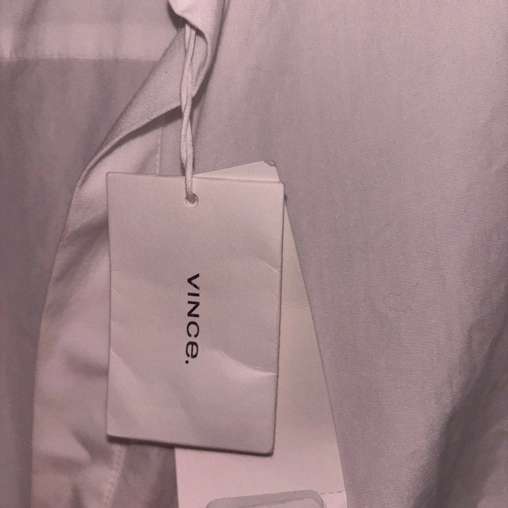 Vince White Adjustable Drawstring Waist Long Sleeve Shirt Dress Medium Casual - Picture 8 of 8